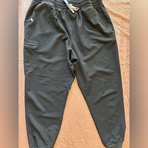 Figs Zamora Jogger Scrub Pants Women's Black Size XXL Pull On Medical Slim Fit